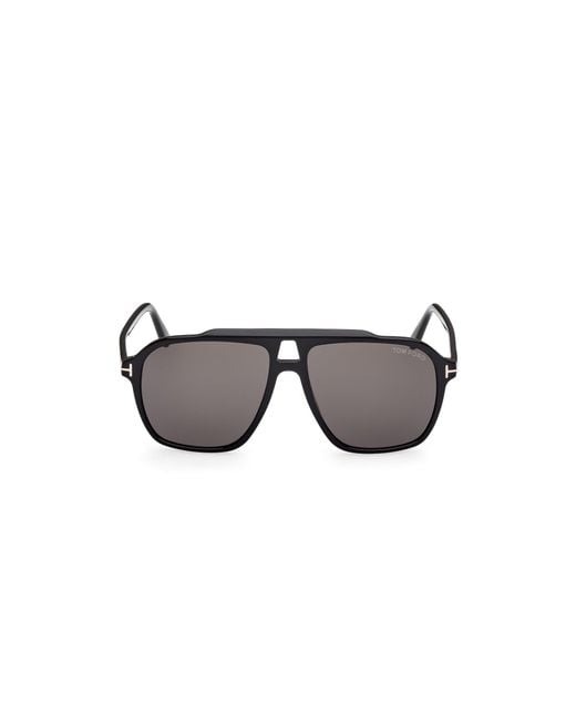 Tom Ford Black Ft1209 Autari 01A Sunglasses Acetate Smoke Squared Normal for men