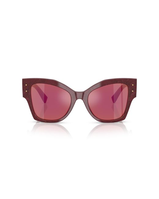 Dolce & Gabbana Black Dg4478 3442D0 Sunglasses Acetate Cat Eye Mirrored
