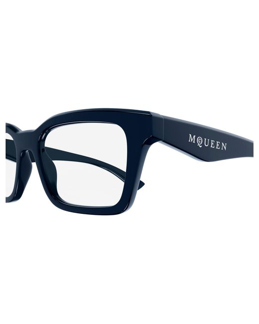McQueen Black Am0476O 003 Optical Frames Acetate Transparent Squared