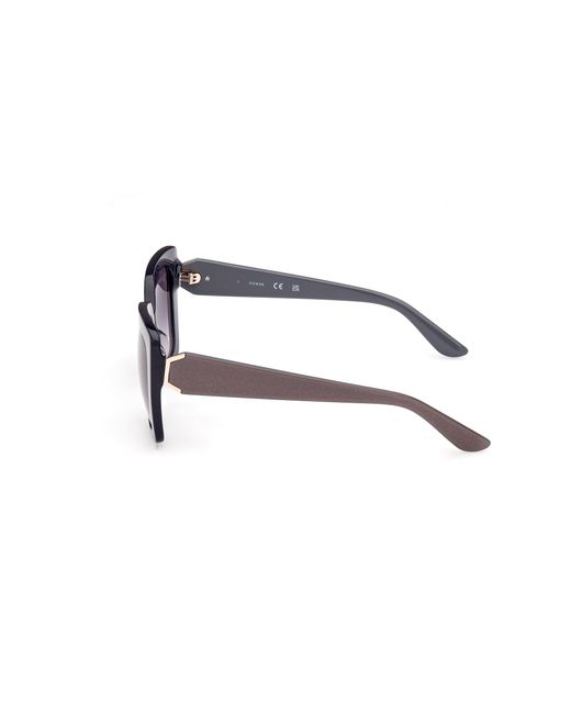 Guess Black Gu7889 20B Sunglasses Acetate Smoke Squared Normal Shaded