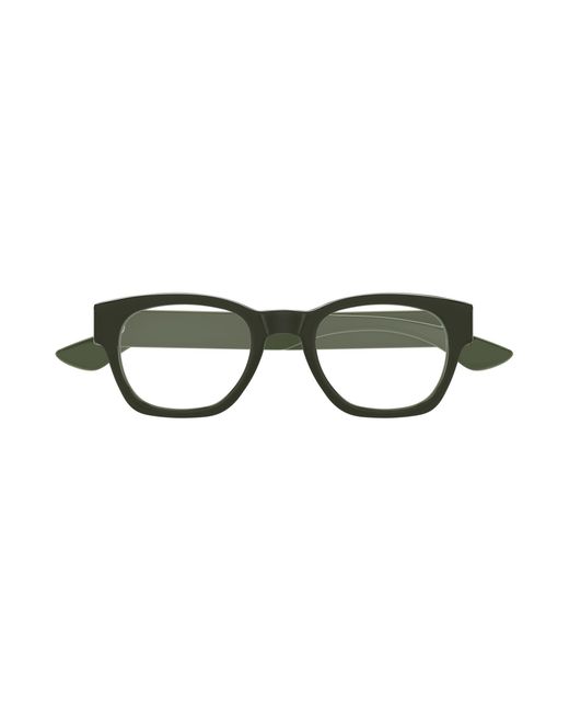 McQueen Black Am0530O 008 Optical Frames Acetate Transparent Round for men