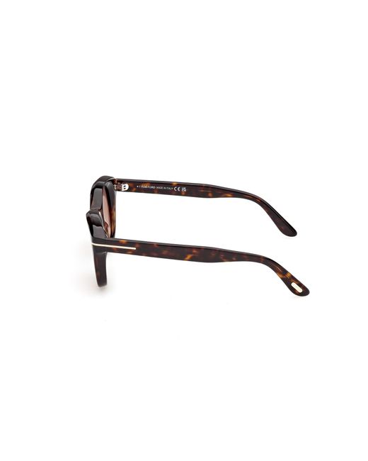 Tom Ford Black Ft1344 Nika-02 52T Sunglasses Acetate Bordeaux Round Normal
