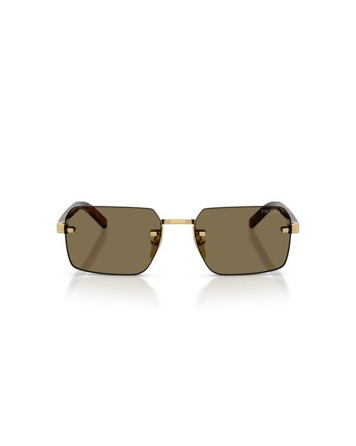 Prada Black Pr D55S 5Ak90F Sunglasses Metal Squared Normal for men