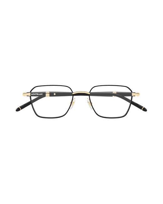 Montblanc Black Mb0485O 002 Optical Frames Metal Transparent Squared for men