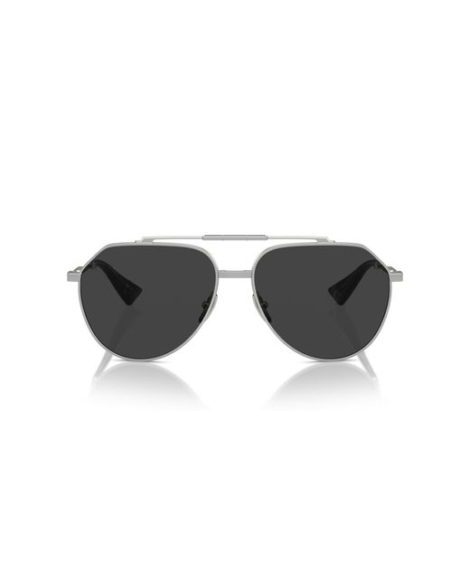 Dolce & Gabbana Black Dg2302 136648 Sunglasses Metal Pilot Polarized for men