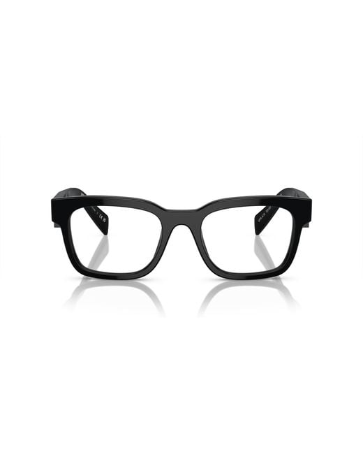 Prada Black Pr A10V 16K1O1 Optical Frames Acetate Transparent Pillow Normal for men