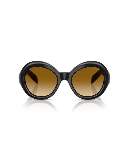 Prada Black Pr D08Su 16K10X Sunglasses Acetate Round Normal Nuanced