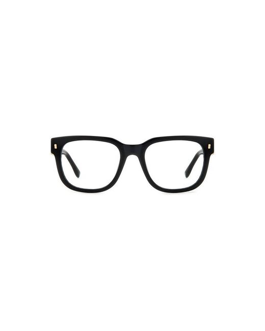 DSquared² Black D2 0074 807 Optical Frames Plastic Squared for men