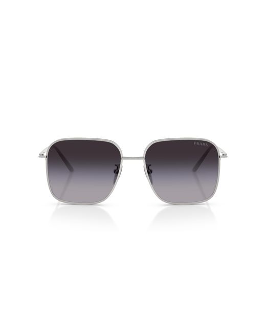 Prada Black Pr C54Sd 1Bc90A Sunglasses Metal Squared Normal Shaded