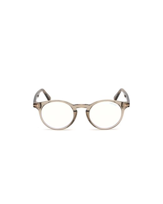 Tom Ford Black Ft5557-B 045 Optical Frames Acetate Round Anti- Light