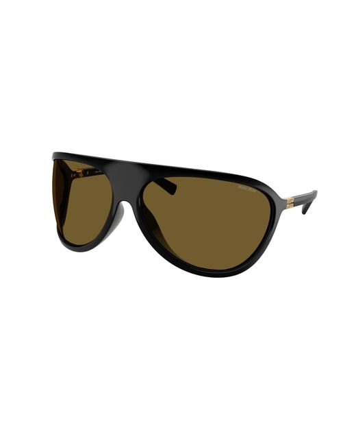 Miu Miu Black Mu A01S 1Ab01T Sunglasses Injected Geometric Normal
