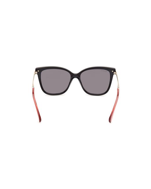 MAX&Co. Black Mo0100 01C Sunglasses Injected Smoke Round Normal