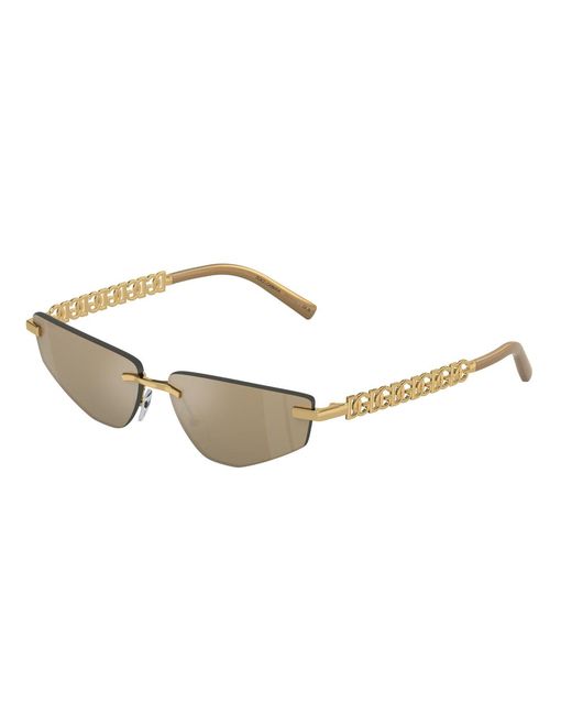 Dolce & Gabbana Metallic Dg2301 02/03 Sunglasses Metal Squared Normal Shaded