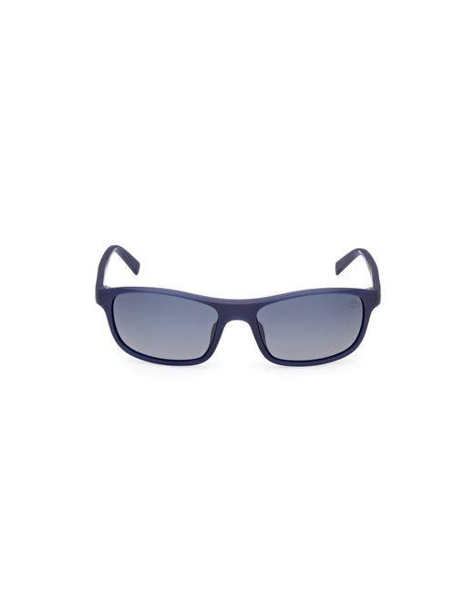 Timberland Blue Tb00057-H 91D Sunglasses Injected Smoke Squared Polarized for men