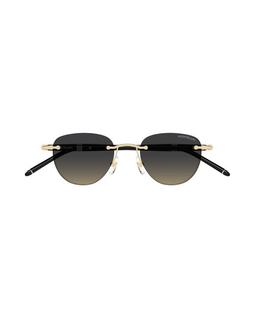 Montblanc Black Mb0412S 007 Sunglasses Metal Round for men