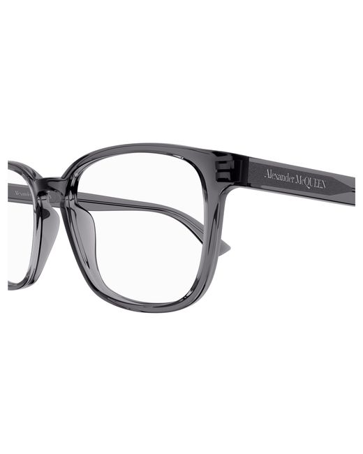 McQueen Black Am0462O 003 Optical Frames Acetate Transparent Squared for men