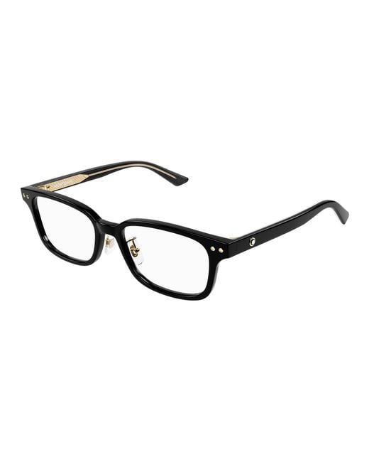 Montblanc Black Mb0379Oj 001 Optical Frames Acetate Transparent Squared for men