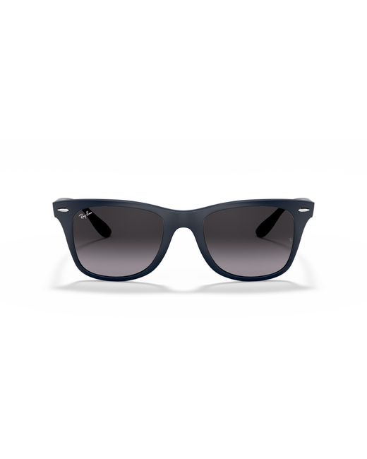 Ray-Ban Black Rb4195 Wayfarer Liteforce Sunglasses, Matte Blue/grey Gradient, 52 Mm