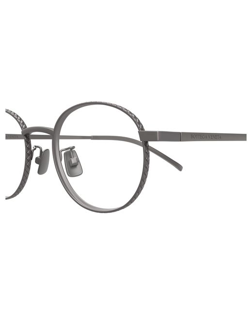 Bottega Veneta Black Bv1426Oa 003 Optical Frames Titanium Transparent Round