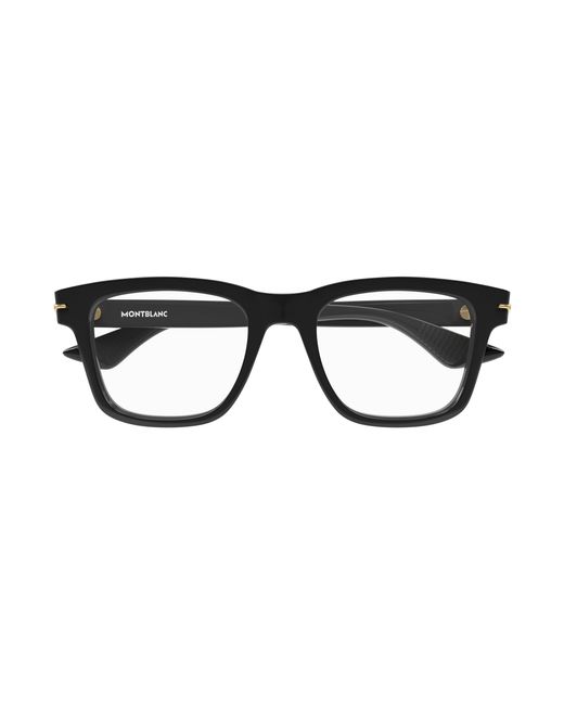 Montblanc Black Mb0266O 001 Optical Frames Acetate Geometric for men