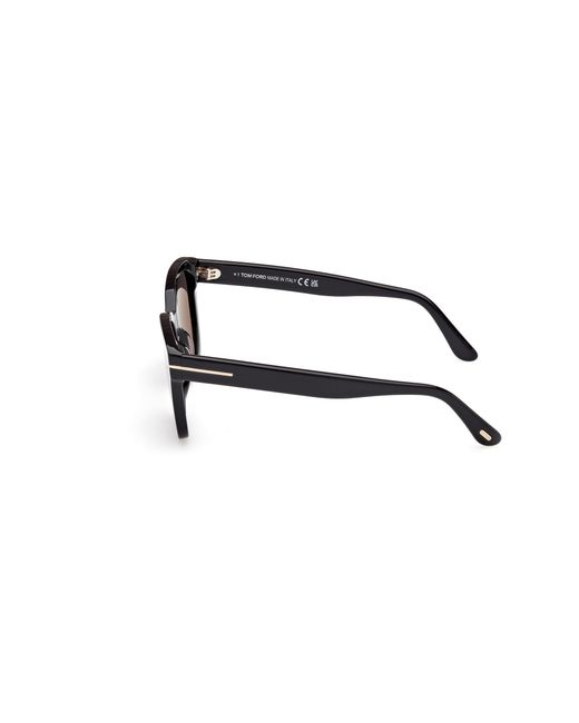 Tom Ford Black Ft1216 Haylay 01A Sunglasses Acetate Smoke Squared Normal