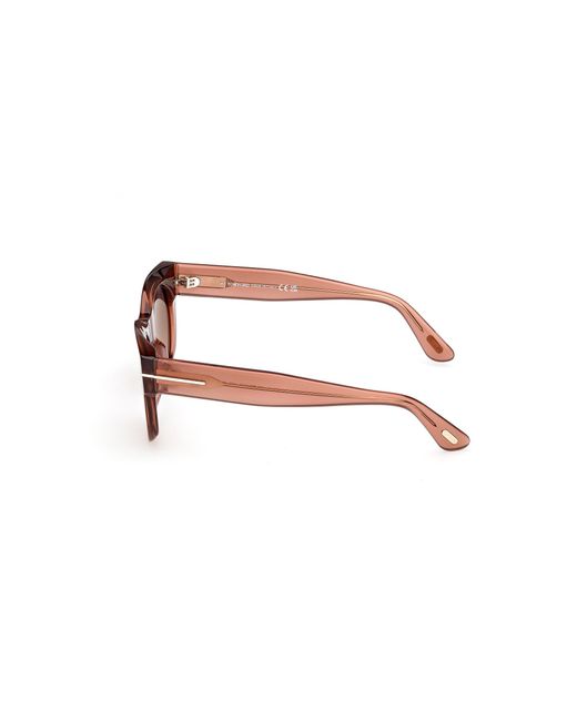 Tom Ford Brown Ft1315 Marine-02 45T Sunglasses Acetate Bordeaux Round Normal