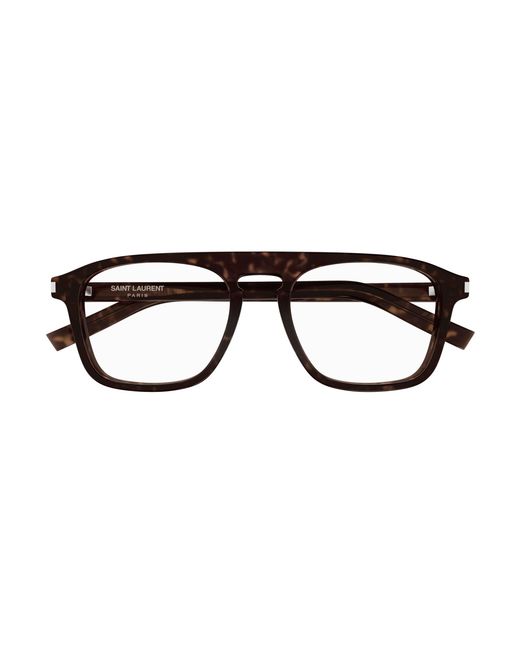 Saint Laurent Black Sl 157 007 Optical Frames Acetate Transparent Squared for men