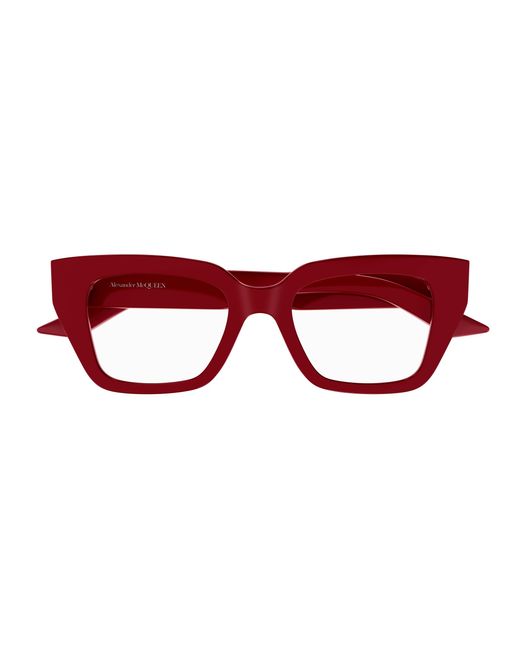 McQueen Red Am0453O 003 Optical Frames Acetate Transparent Cat Eye
