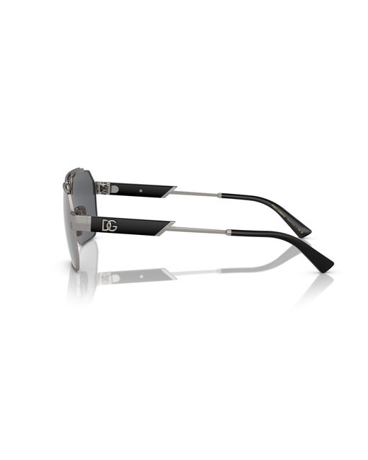 Dolce & Gabbana Black Dg2294 04/6G Sunglasses Steel Pilot Mirrored Mirror for men