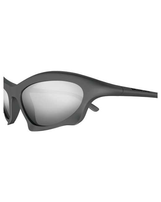 Balenciaga Black Bb0229S 002 Sunglasses Plastic Wraparound Mirrored