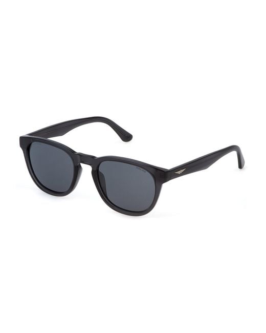 Police Black Splp22E Origins Lite 31 705P Sunglasses Acetate Smoke Pantos Polarized for men
