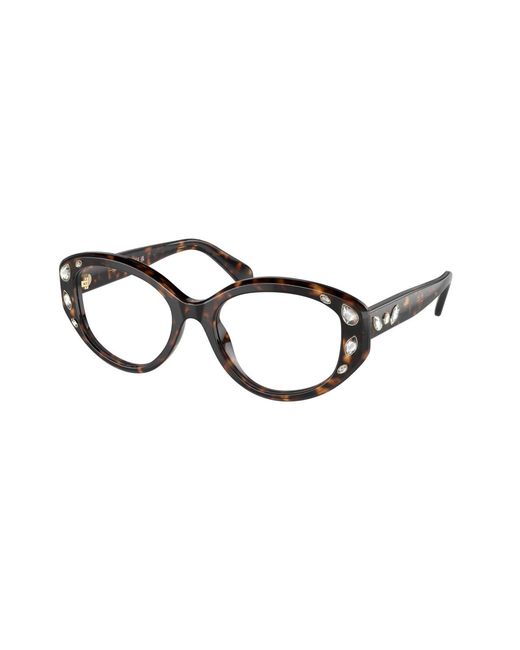 Swarovski Black Sk2006 1002 Optical Frames Acetate Transparent Geometric Normal