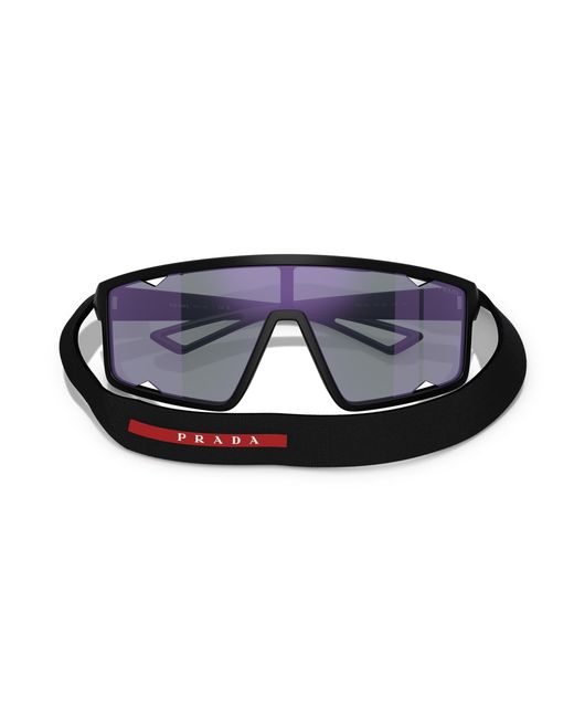 Prada Linea Rossa Black Ps A03S 1Bo10J Sunglasses Injected Squared Normal for men