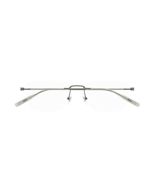 Montblanc Black Mb0431O 001 Optical Frames Metal Transparent Squared for men