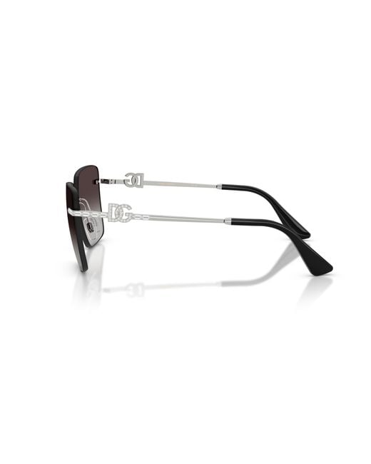 Dolce & Gabbana Black Dg2332B 05/8G Sunglasses Metal Squared Normal Nuanced
