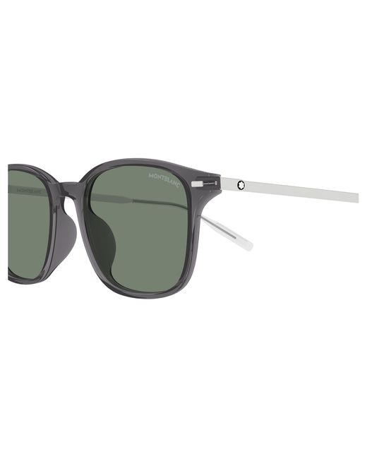 Montblanc Black Mb0445Sa 003 Sunglasses Injected Squared for men