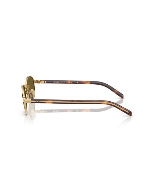 Prada Black Pr B53S 5Ak09Z Sunglasses Metal Round Normal