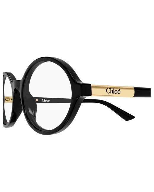 Chloé Black Ch0367O 001 Optical Frames Acetate Transparent Round