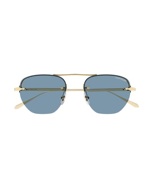 Montblanc Black Mb0404S 003 Sunglasses Metal Round for men