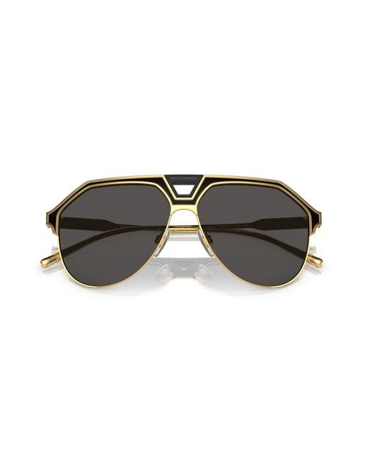 Dolce & Gabbana Black Dg2257 133487 Sunglasses Metal Pilot Normal for men