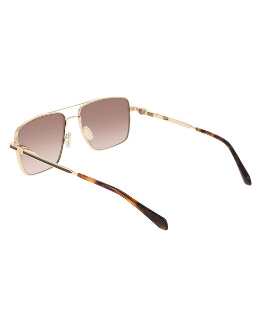 Ferragamo Black Sf329Slbi 700 Sunglasses Metal Squared Normal Shaded for men