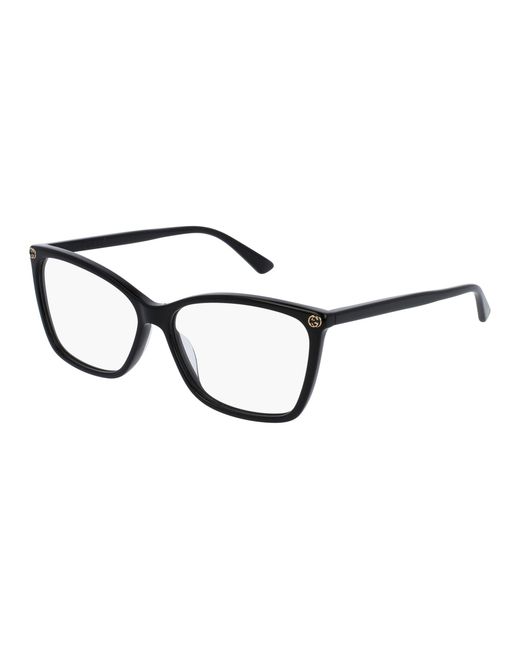 Gucci Black Gg0025O 001 Optical Frames Plastic Transparent Cat Eye