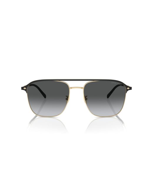 Giorgio Armani Black Ar6154 3013T3 Sunglasses Steel Squared Polarized Shaded for men