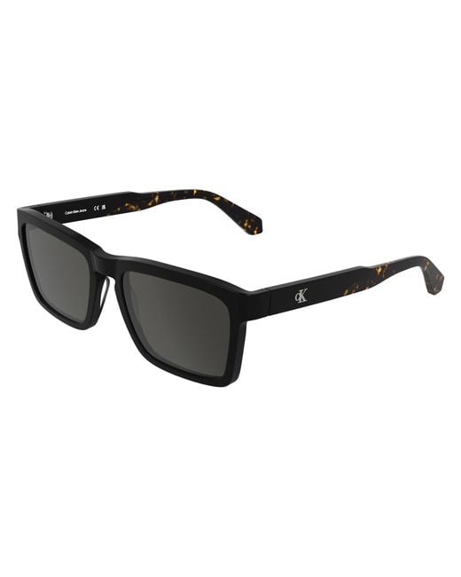 Calvin Klein Black Ckj25617S 001 Sunglasses Acetate Smoke Squared Normal for men