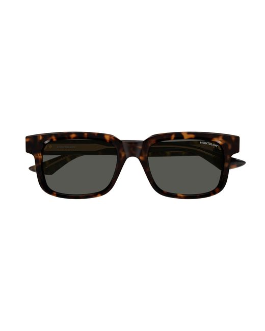 Montblanc Black Mb0383S 002 Sunglasses Acetate Squared for men