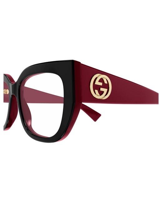 Gucci Black Gg1846O 003 Optical Frames Acetate Transparent Butterfly
