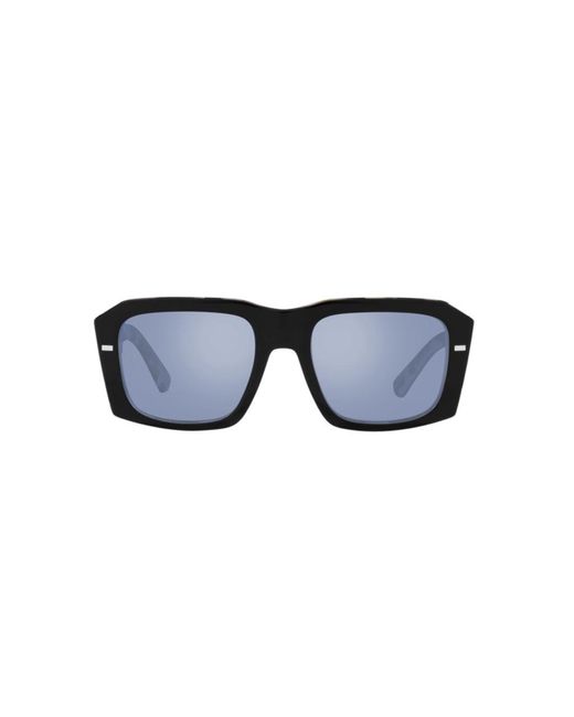 Dolce & Gabbana Black Dg4430 34031U Sunglasses Acetate Light Squared Mirrored Mirror for men