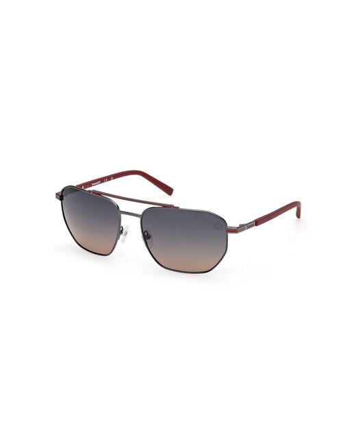 Timberland Black Tb00038 06D Sunglasses Metal Smoke Squared Polarized for men