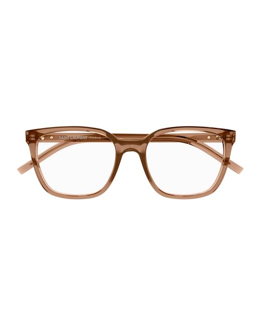 Saint Laurent Black Sl M129 006 Optical Frames Acetate Transparent Squared