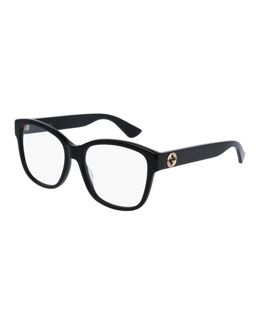 Gucci Black Gg0038On 001 Optical Frames Acetate Squared